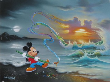 大衆的なファンタジー Painting - ミッキーが海と空を彩るファンタジー